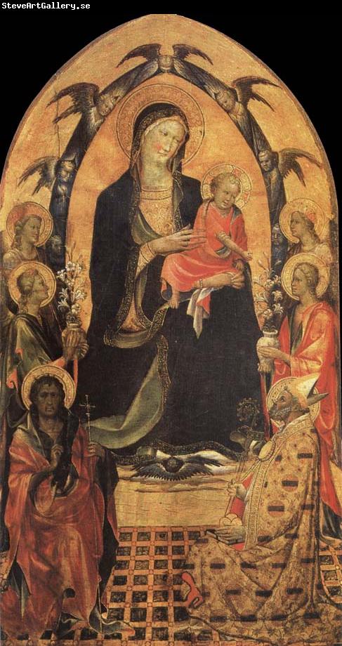 Gherardo Starnina The Madonna and the Nino with San Juan the Baptist, San Nicolas and four angeles